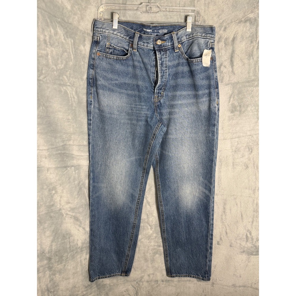 Old Navy Sky-Hi Straight Jeans Womens 12 Extra High Rise Button Fly NEW nwt